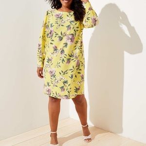 Loft Plus Floral Boatneck Shift Dress NWT